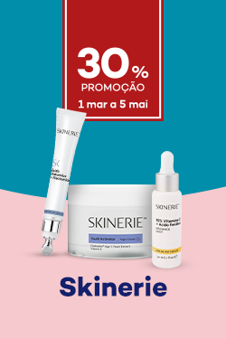 Marca Skinerie com 30% de desconto direto - de 1 mar&ccedil;o a 5 maio